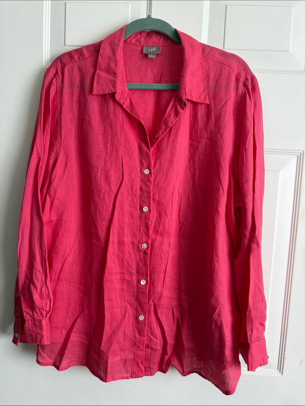 J. Jill Bright Pink Button-Down Shirt